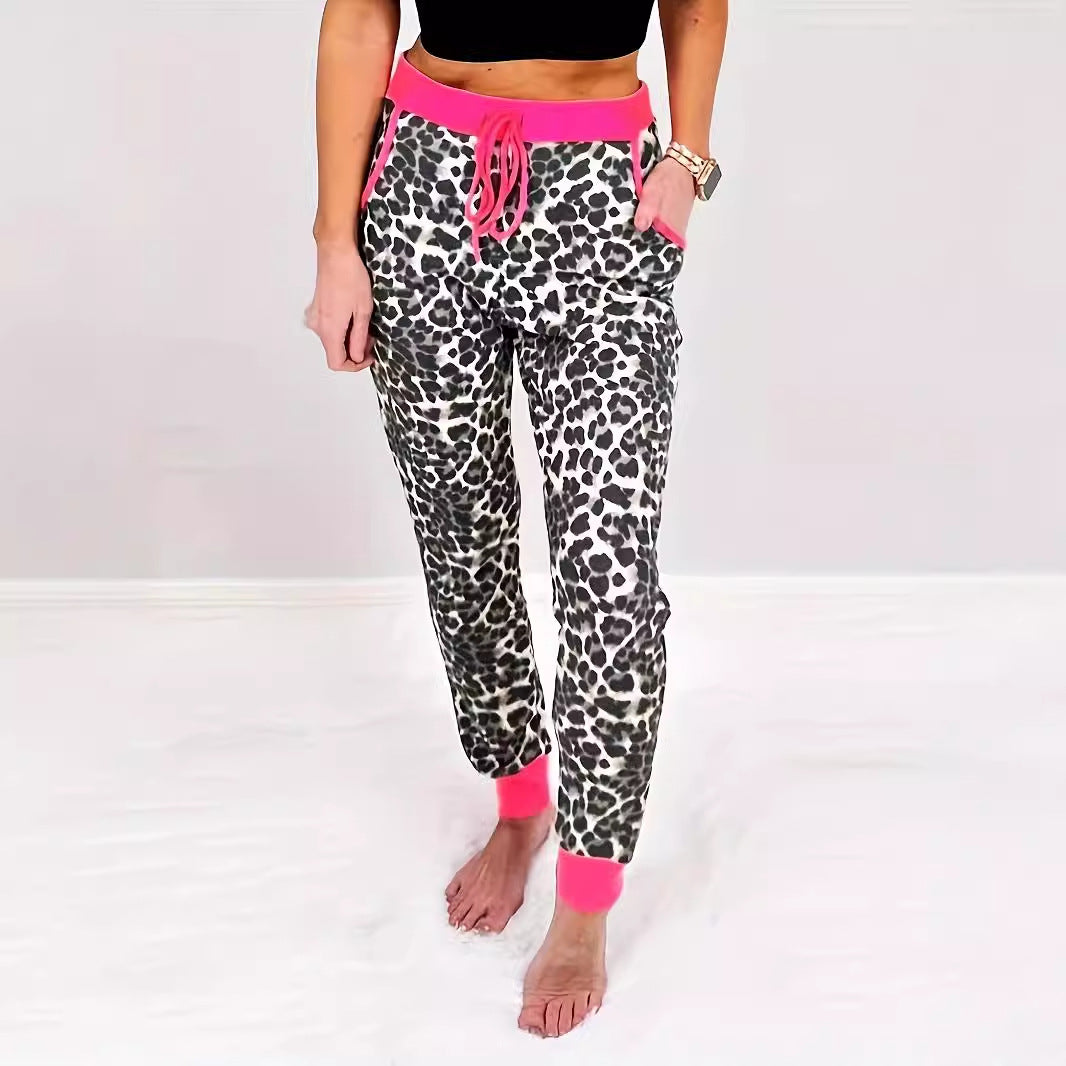 Dame behagelige fritidshose med leopardprint Stilla