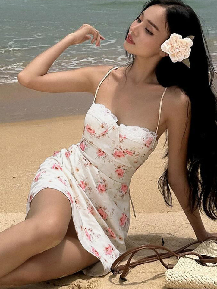 Dame Legende Floral-Cocktailkjole med Spidsoverdel Stilla