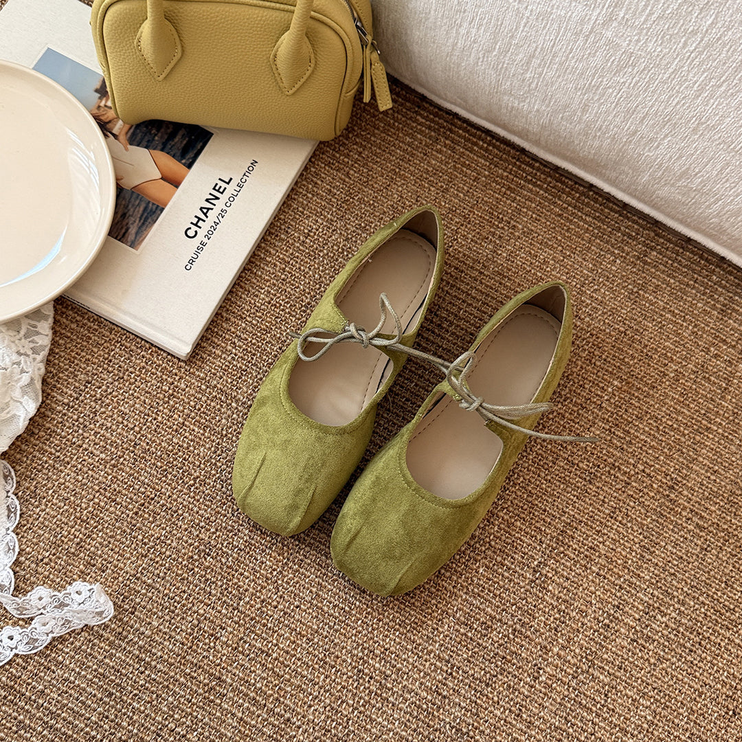 Femme Wildleder Snørebånd Komfort Ballerinas Stilla