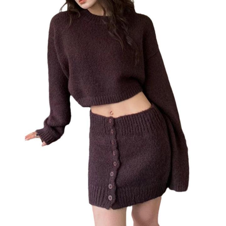 Women's cropped knit ensemble with high waist Stilla
