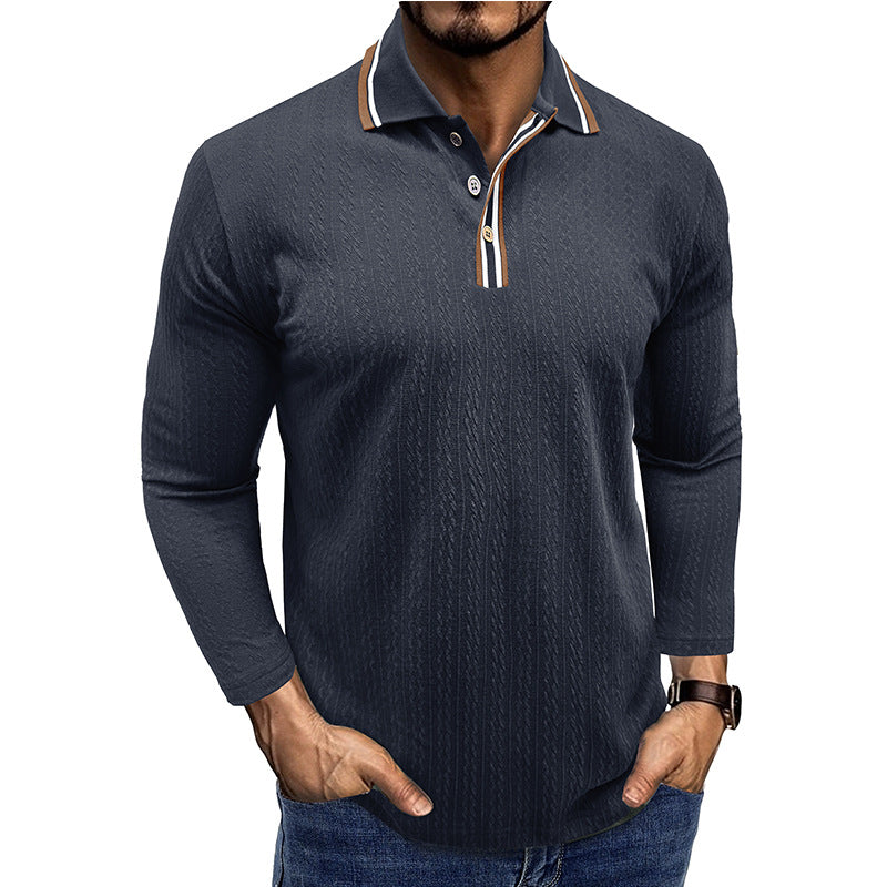 Herrer polo t-shirt med struktureret overflade og moderne krave Stilla