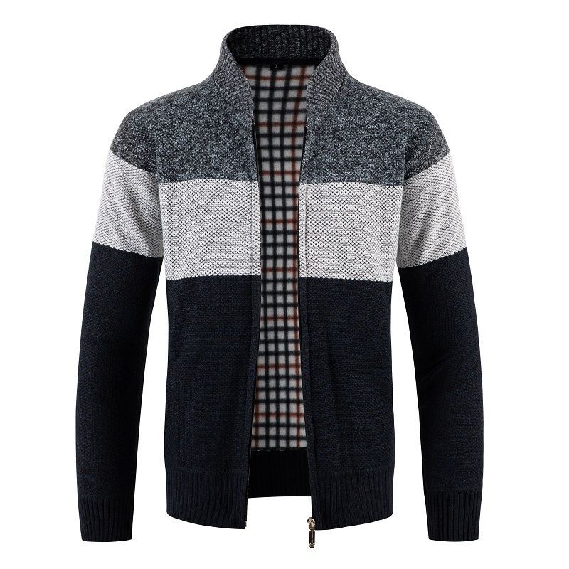 Herre Stilfulde Ribbet Strik Zip-Up Cardigan Stilla