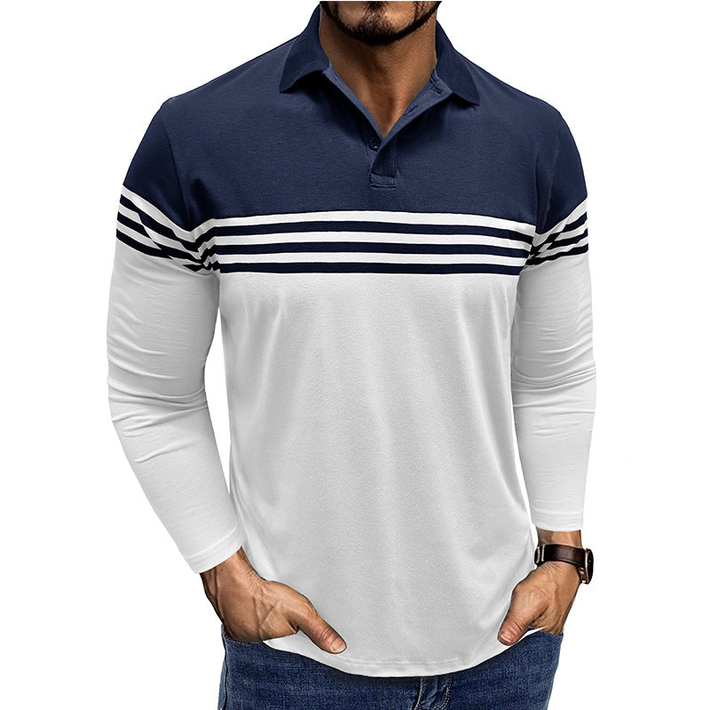 Herrer polo-shirt med moderigtig stribemønster Stilla