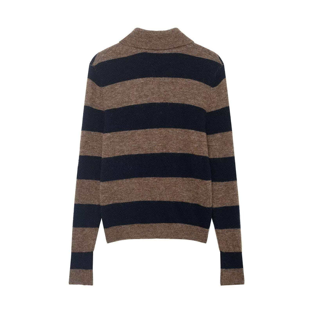 Kvinders elegante cardigan med stribet design og knapdetaljer Stilla