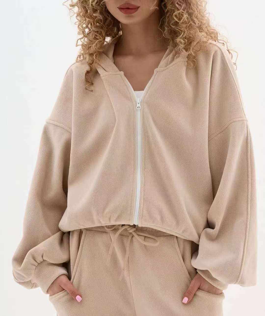 Dame Krammende Fritids-Sæt med Zip-Hoodie og Joggingbukser Stilla