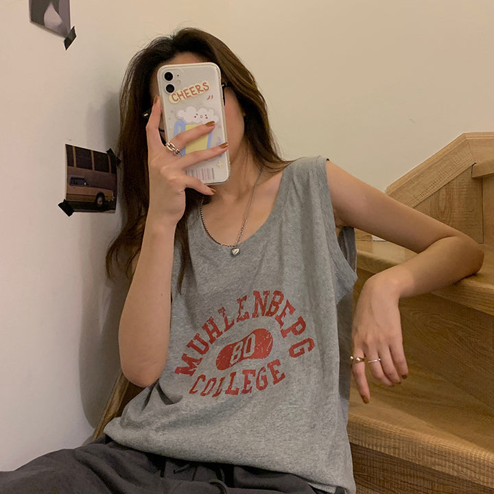 Femme Casual Grafik Tank Top Stilla