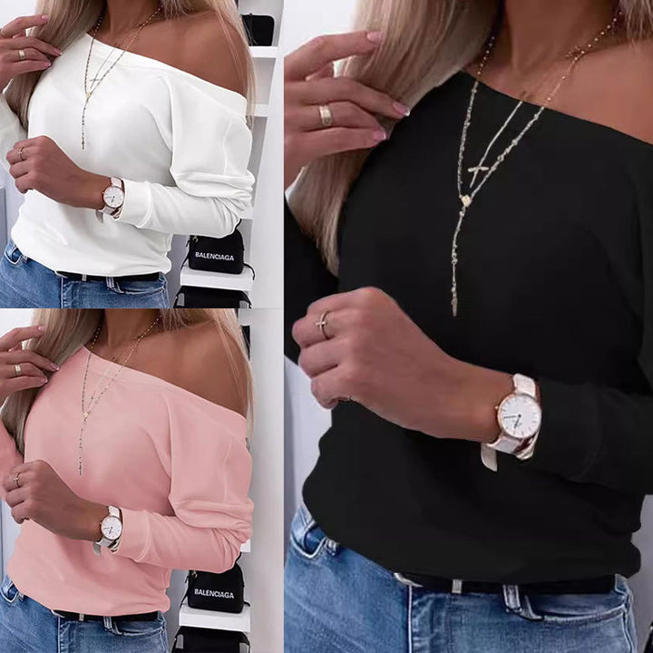 Dame Off-Shoulder Bluse med Knapryg Stilla