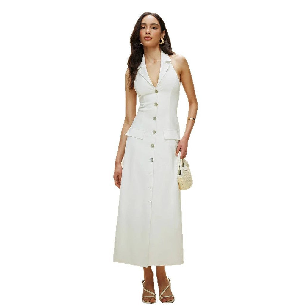 Dame maxikjole i elegant blazer-stil Stilla