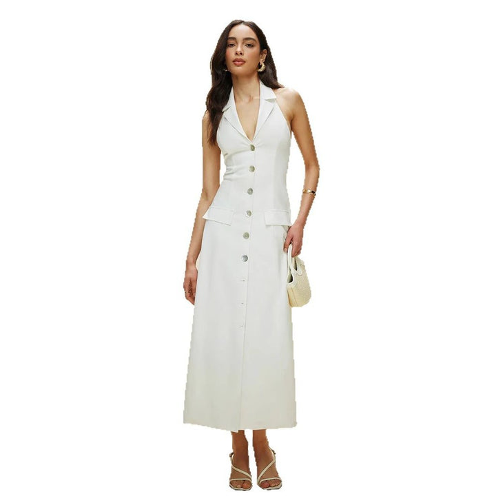 Dame maxikjole i elegant blazer-stil Stilla