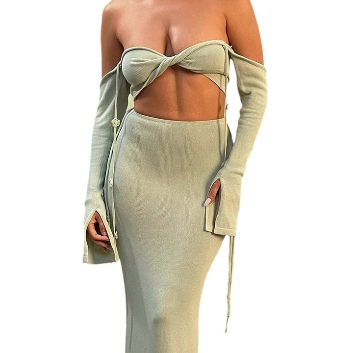 Damer Cropped Langærmet Bodycon Sæt Stilla