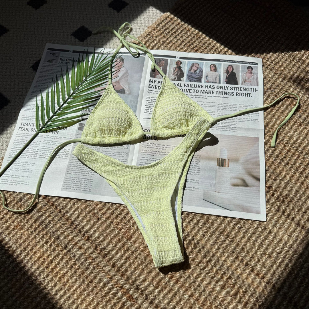 Dame Bikini-sæt med fint ribmønster og justerbare stropper Stilla