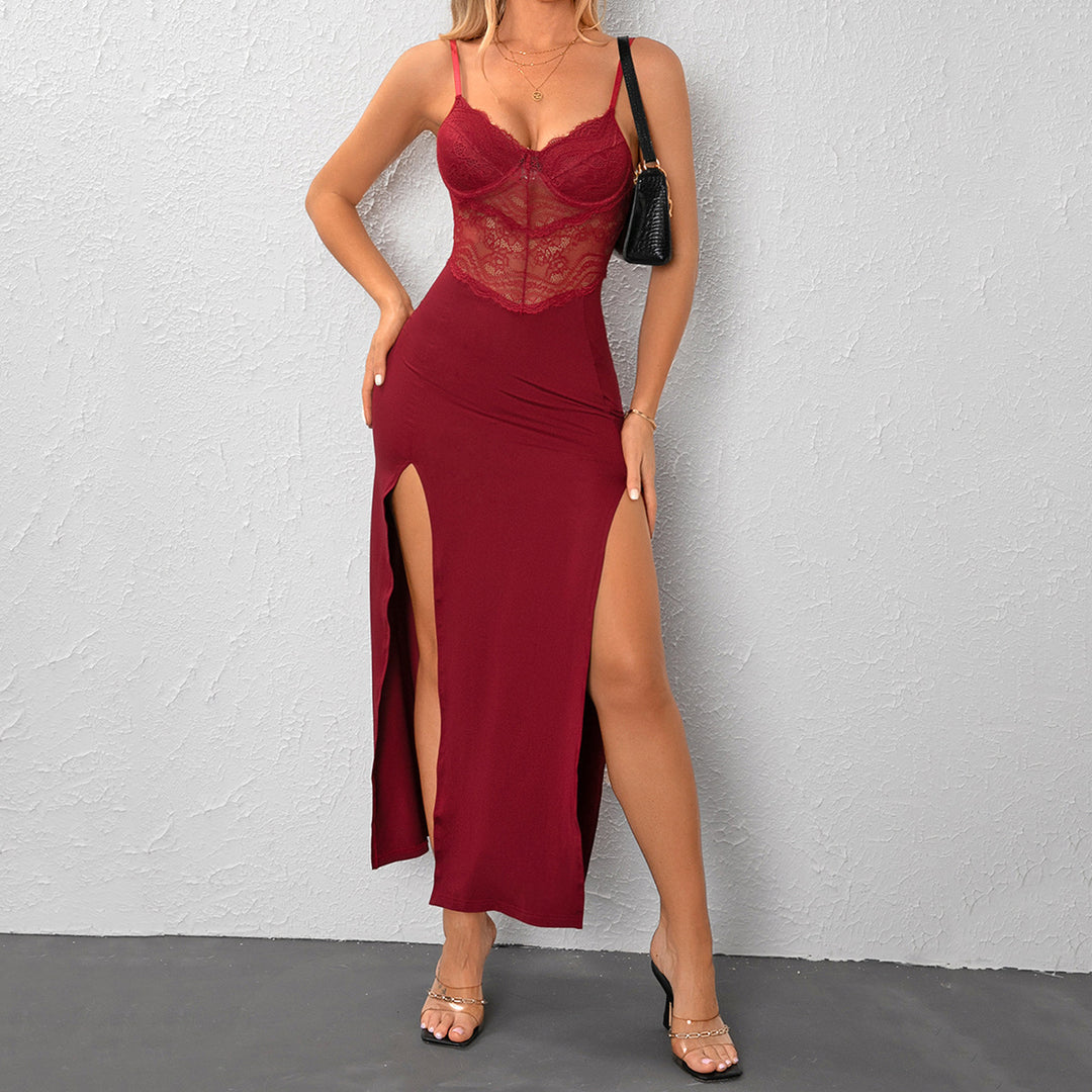 Dame Elegant spids top med sexy maxiskørt Stilla