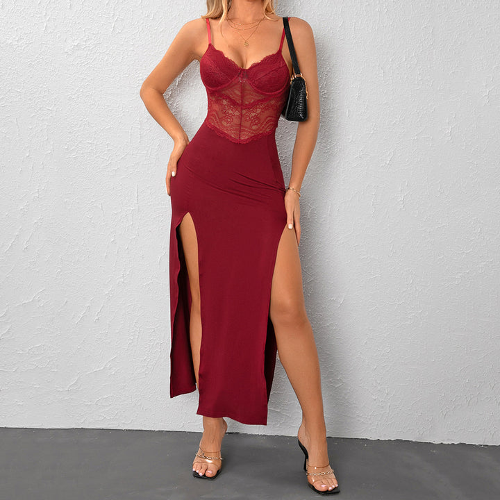 Dame Elegant spids top med sexy maxiskørt Stilla
