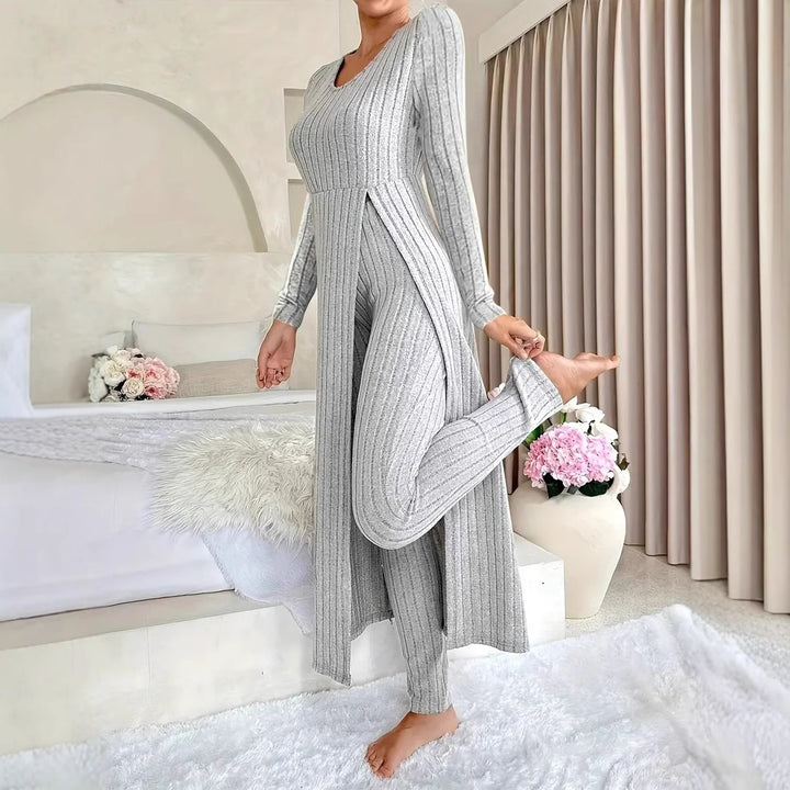 Dame Loungewear Ensemble med elegant plisseredesign og løs pasform Stilla