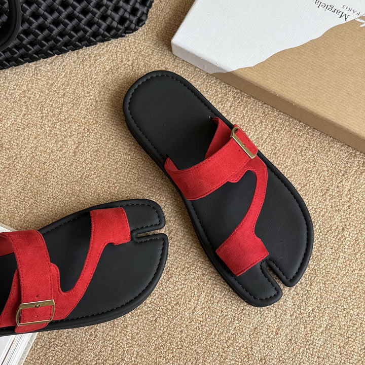 Femme Fritid Dobbelt-Tå Tåsplit Sandaler Stilla