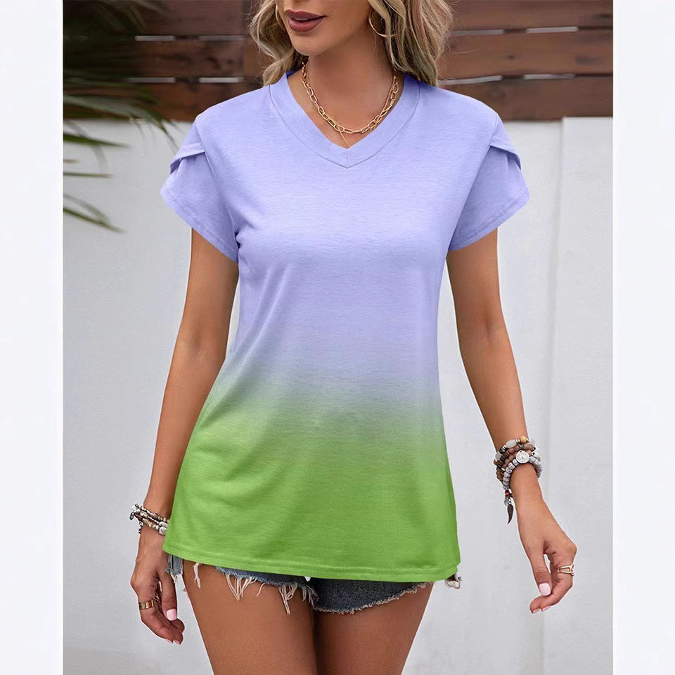 Dame Relaxed Fit T-Shirt med moderne Ombre-effekt Stilla