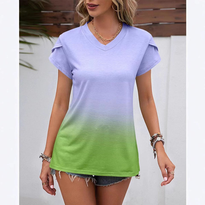 Dame Relaxed Fit T-Shirt med moderne Ombre-effekt Stilla
