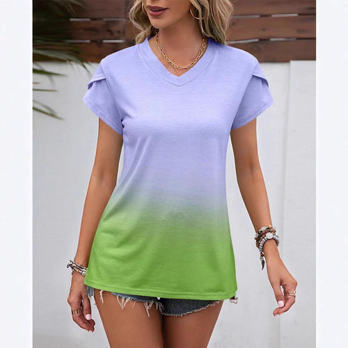 Dame Relaxed Fit T-Shirt med moderne Ombre-effekt Stilla