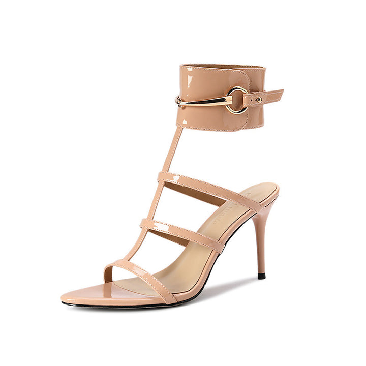Dame Strappy High Heels Sandaler med Anklerem Detalje Stilla