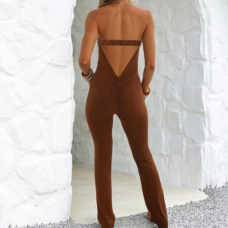 Dame Stilfuldt Jumpsuit med figursyet snit og udskåret detalje Skovae