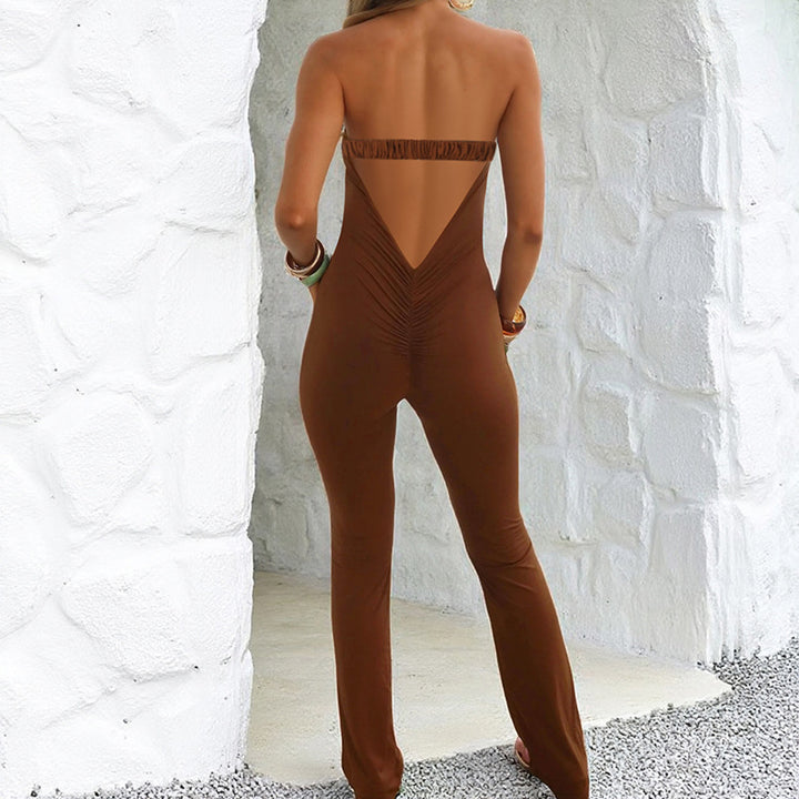 Dame Stilfuldt Jumpsuit med figursyet snit og udskåret detalje Skovae