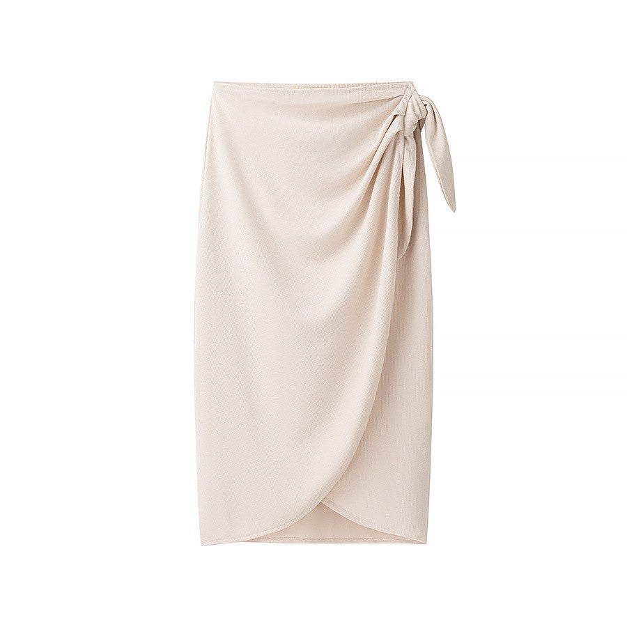 Dame nederdel med sideknude og elegant drapering Stilla