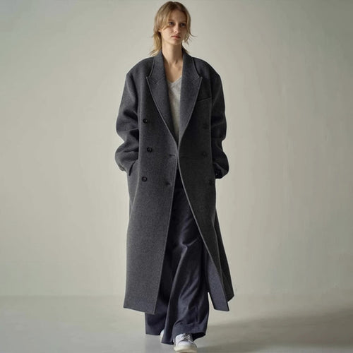 Kvinders elegante og oversized uldfrakke Stilla