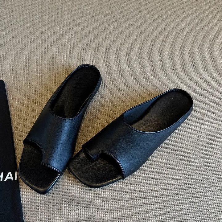 Dame Minimalistiske Åbne Tå Slide Mules med Komfort Indersål Stilla