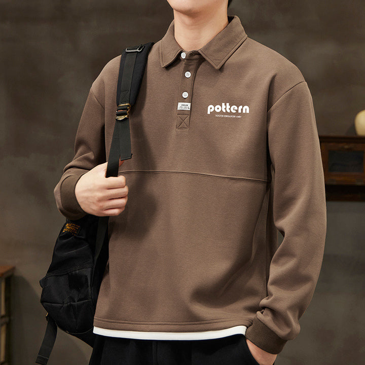 Herrer Casual Vintage-inspireret Sweatshirt med knaplukning Stilla