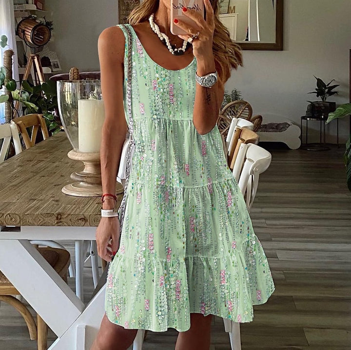 Dame Bohemian Stil Lagdelt Sommerkjole Stilla