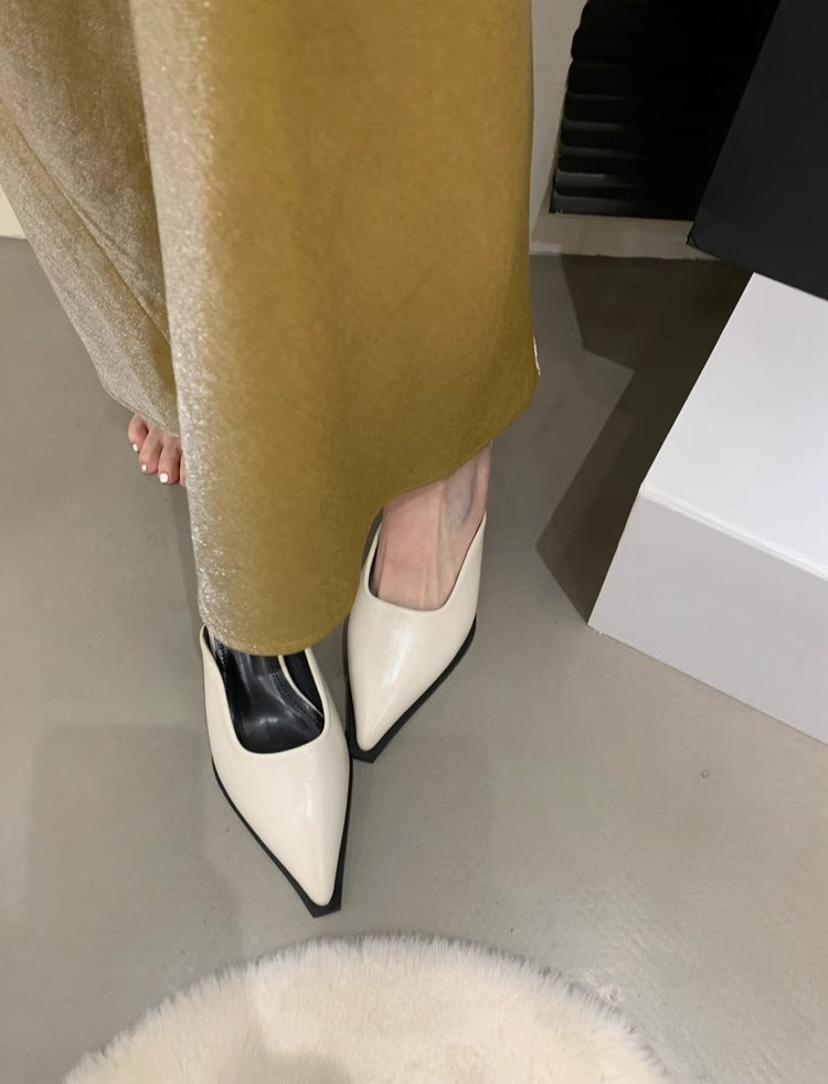 Dame spidse tå hæl mules med elegant design Stilla