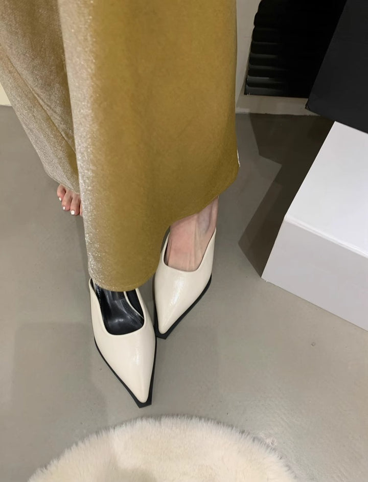 Dame spidse tå hæl mules med elegant design Stilla