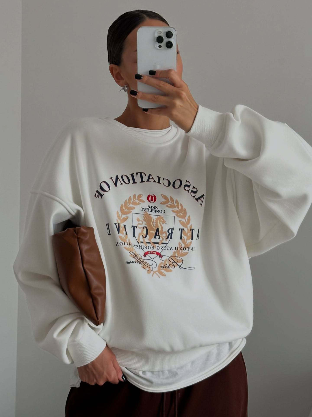 Kvinders sweatshirt med kreativ tekst og oversized pasform Stilla