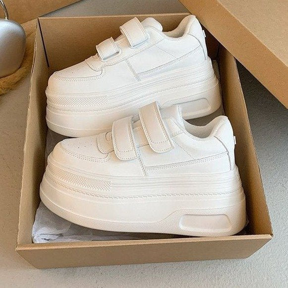 Dame Fitness Sneakers med dobbelt velcro og dæmpende plateau Stilla