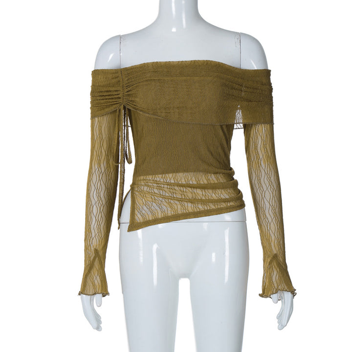 Dame Off-Shoulder top med delikate flæse detaljer Skovae