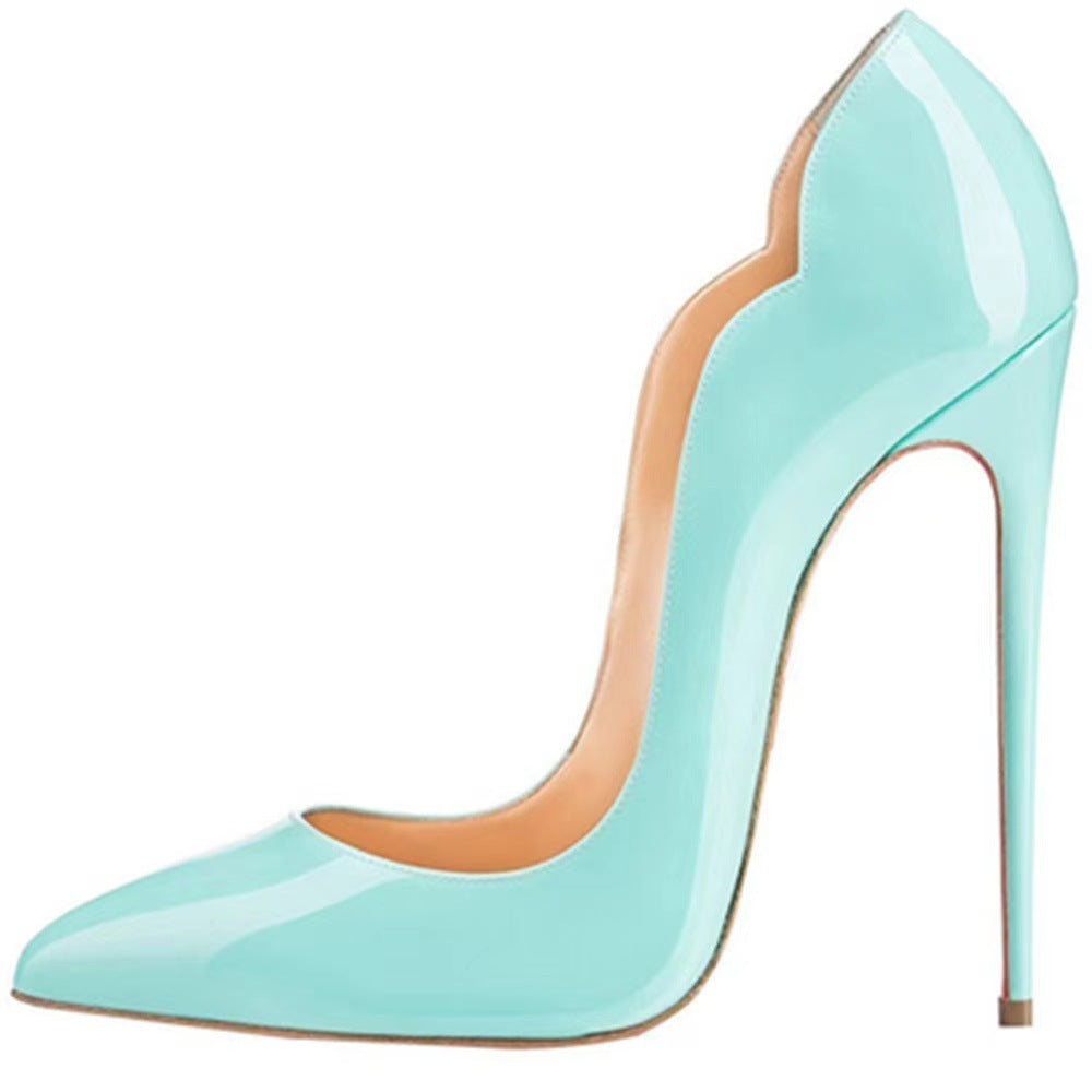 Femme Spids tå Stiletto Højhælede Pumps med blank finish Stilla
