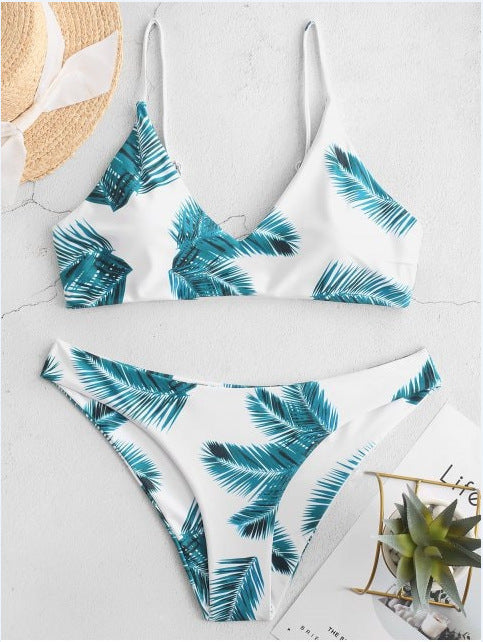 Dame Bikini-sæt med tropisk print Bralette Stilla