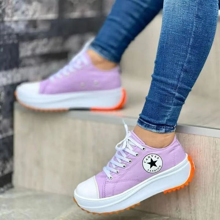 Dame mode sneakers med lysende såler og robust overdel Stilla