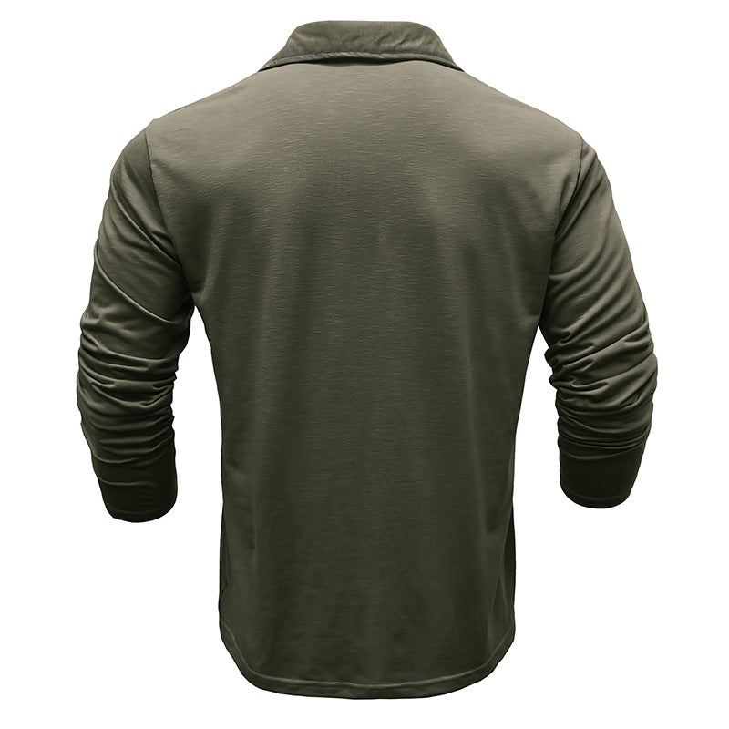Herrer Langærmet Poloshirt med innovativ ståkrave og åndbare materialer Stilla