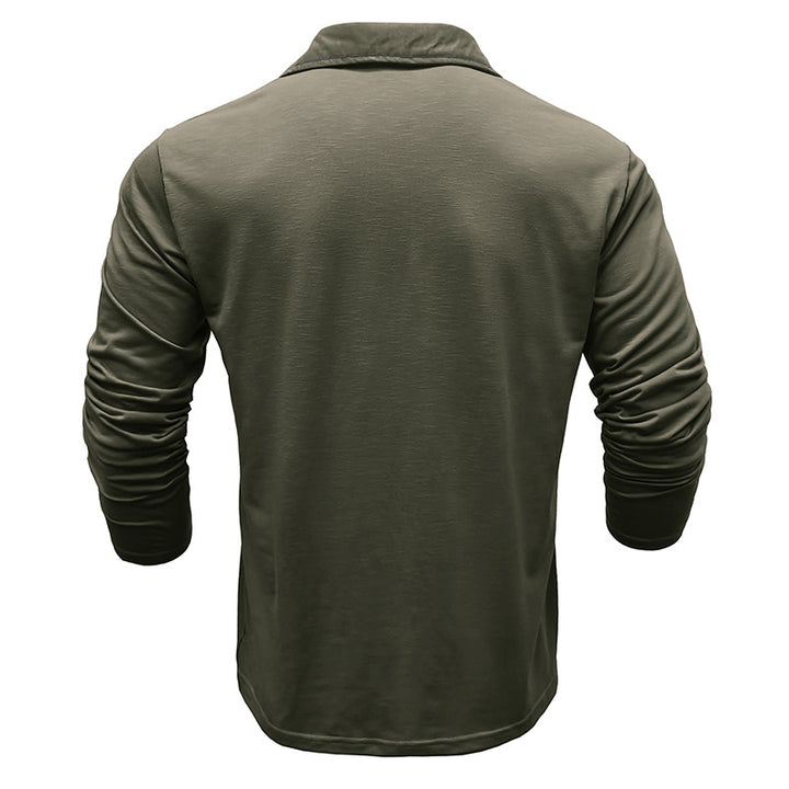 Herrer Langærmet Poloshirt med innovativ ståkrave og åndbare materialer Stilla