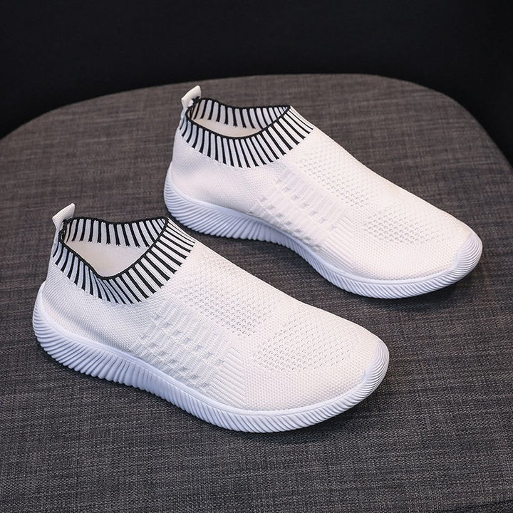 Dame åndbare Slip-On sneakers med elastisk strik-overdel Stilla