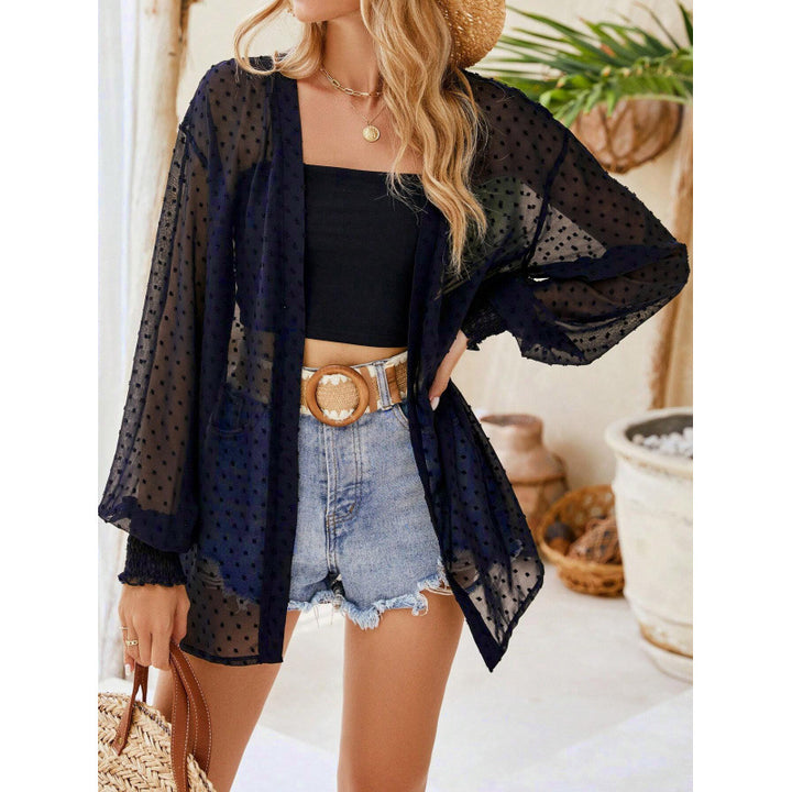 Kvinde Gennemsigtig Polka Dot Kimono Cardigan Stilla