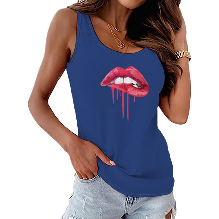 Dame tanktop med kreativt læbedesign Stilla