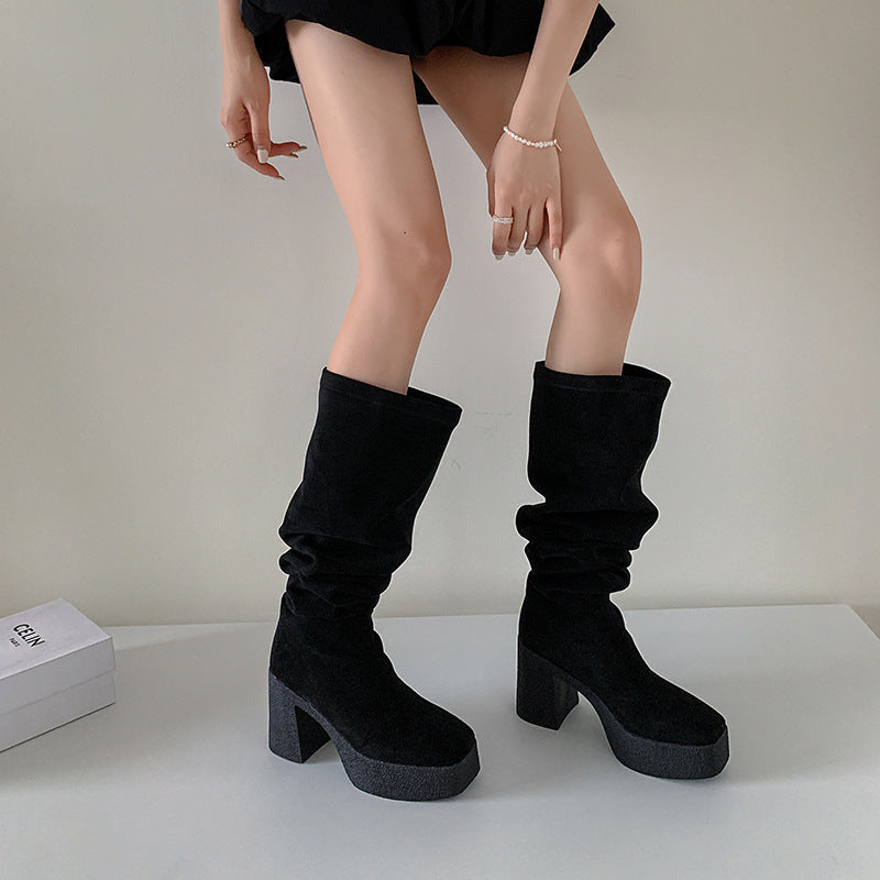 Femme Højhælede Stayup Suede Støvler Stilla