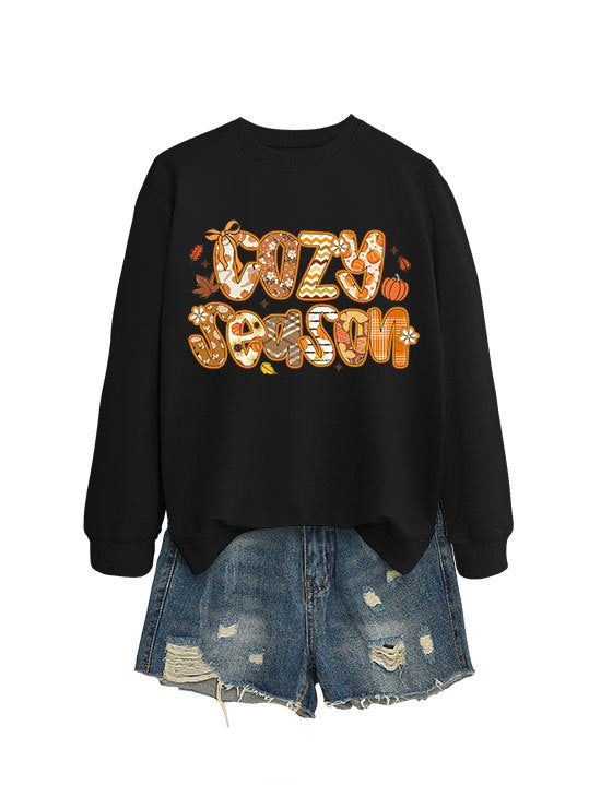 Kvinders sweatshirt med kreativt efterårsdesign og afslappet pasform Stilla