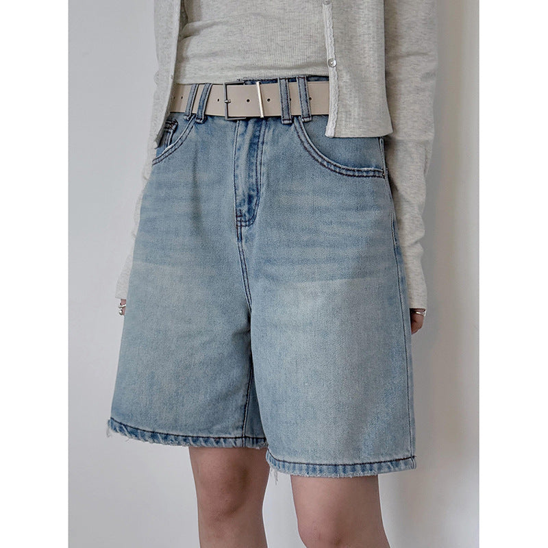 Damer casual jeansshorts med bred pasform og moderne elementer Stilla