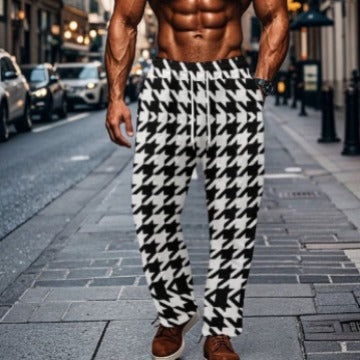 Herrer elastisk joggebukser med smart vandmotiv og praktiske stiklommer Stilla