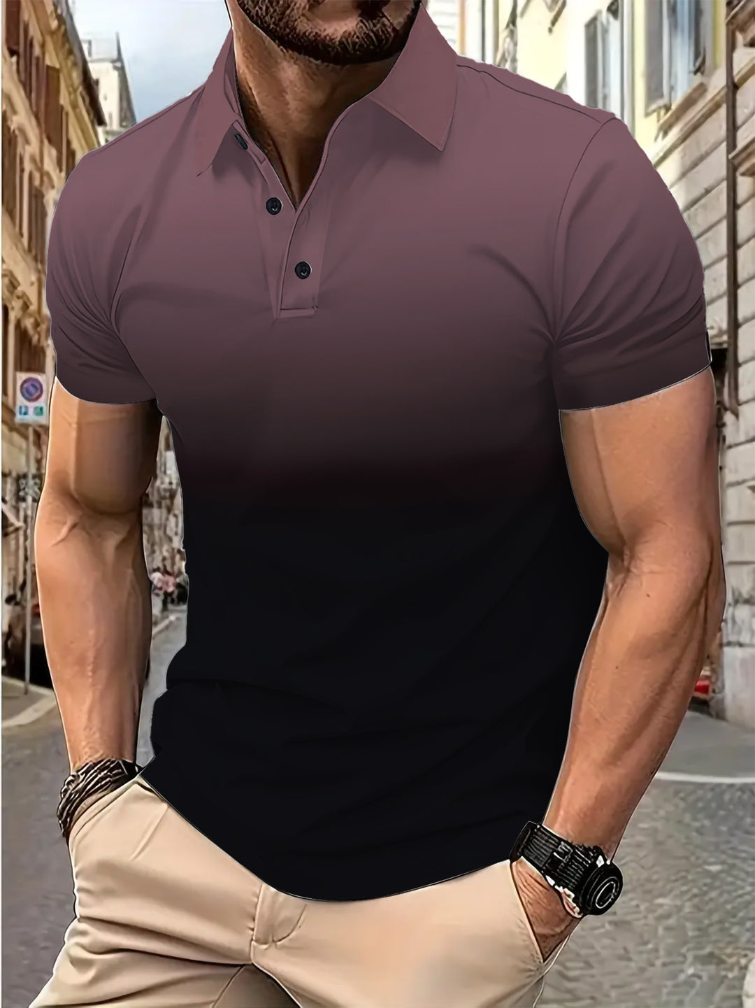 Herre poloshirt med farvegradient Stilla