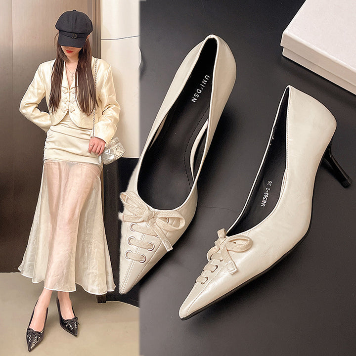 Dame elegante Slingback-pumps med fashionable snøre detaljer Stilla
