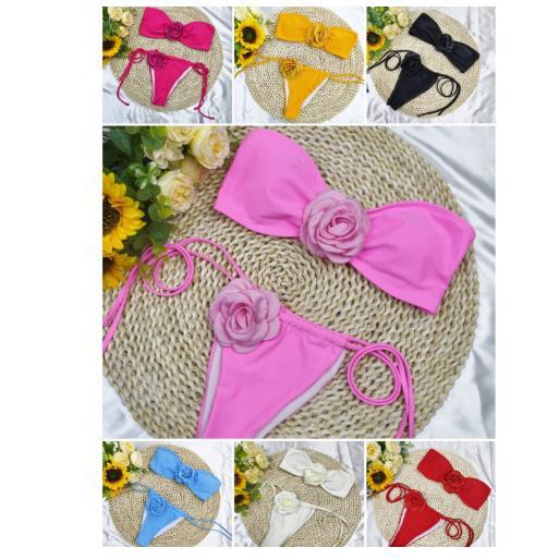 Femme Floral Dekoreret Bikini Sæt Stilla